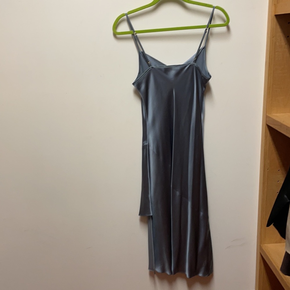 Baby Blue Asymmetrical Slip Dress - Picture 5 of 5